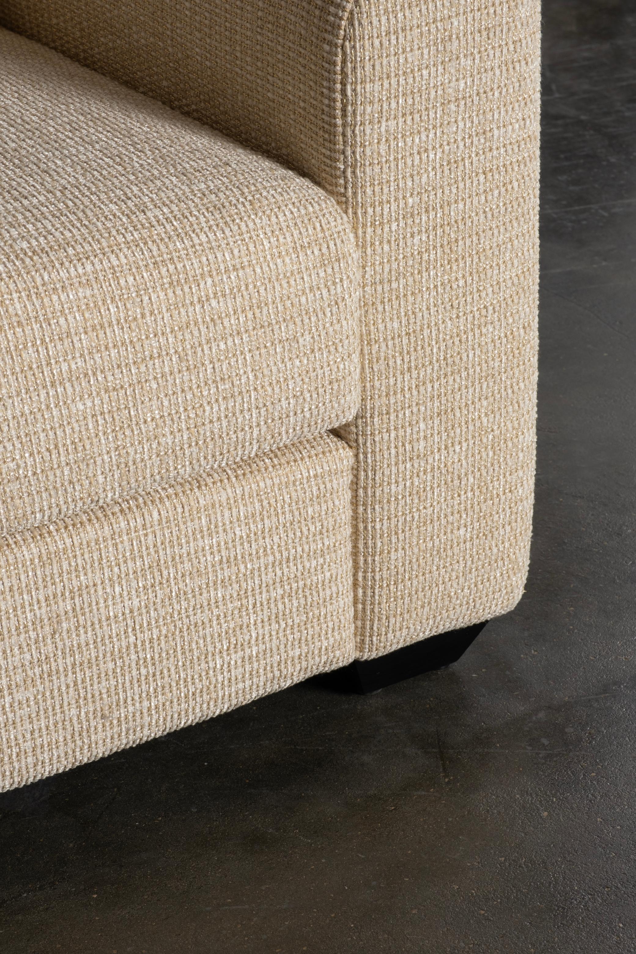 Jean-Michel Frank Style, Mid-Century Modern Sofa, Beige Brochier Fabric In New Condition For Sale In Lisboa, PT