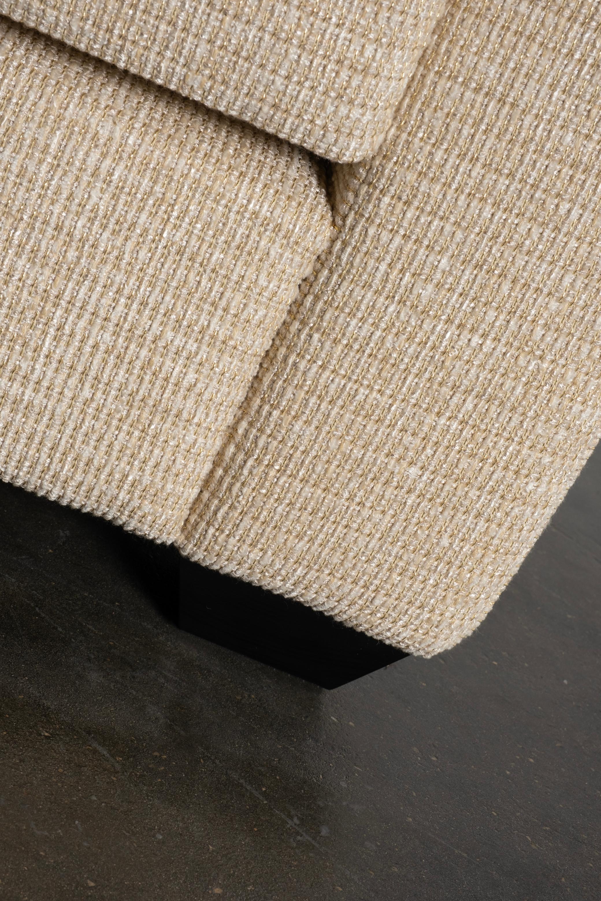 Contemporary Jean-Michel Frank Style, Mid-Century Modern Sofa, Beige Brochier Fabric For Sale