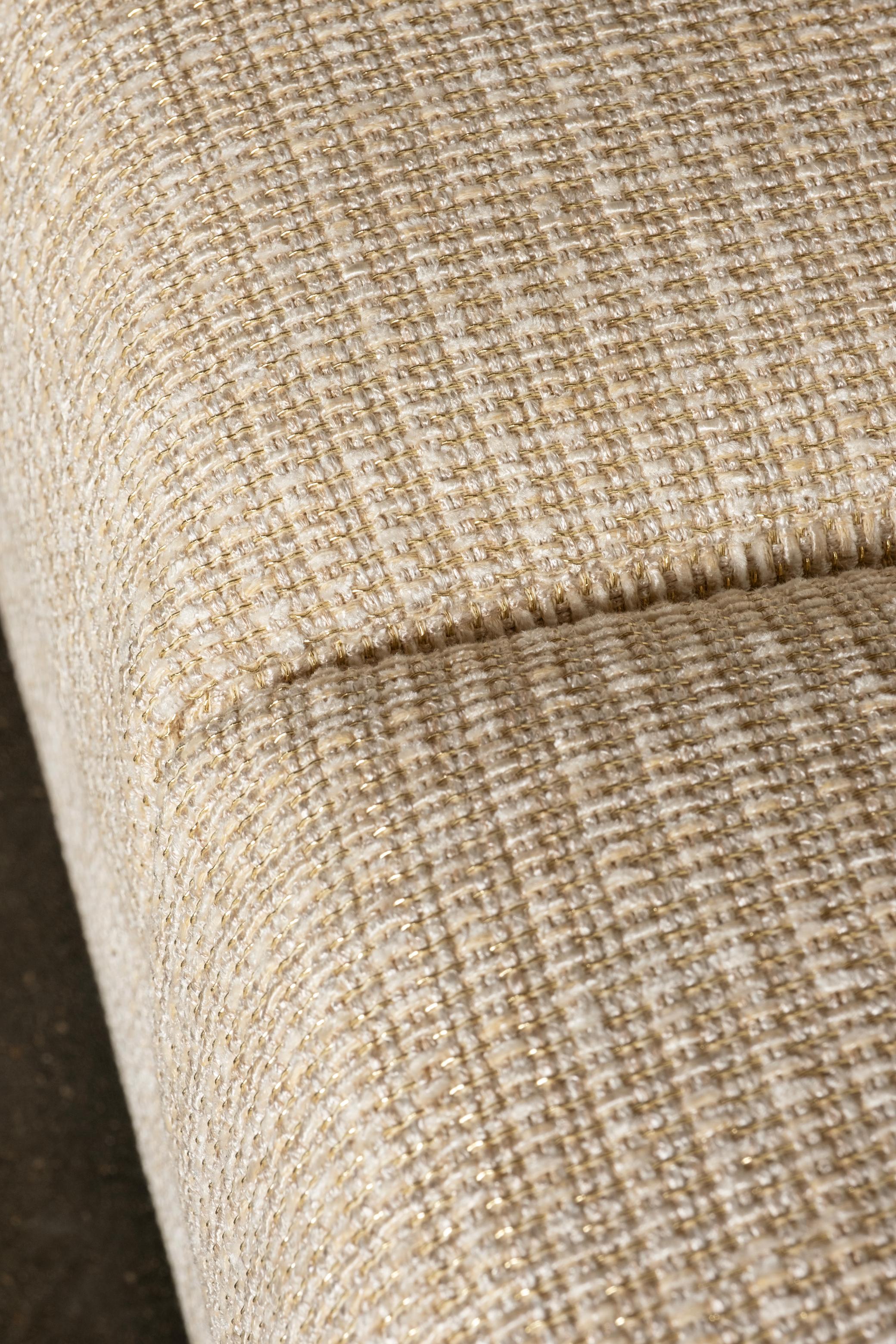 Jean-Michel Frank Style, Mid-Century Modern Sofa, Beige Brochier Fabric For Sale 2