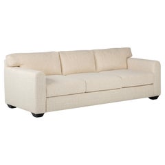 Sofá moderno de mediados de siglo, estilo Jean-Michel Frank, telas Brochier beige
