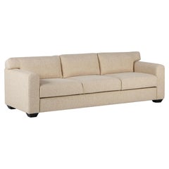 Modernes Sofa im Stil von Jean-Michel Frank aus der Mitte des Jahrhunderts, beige Brochier-Stoff