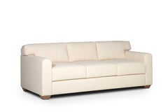 Canapé moderne du milieu du siècle, style Jean-Michel Frank, tissu Dedar Bouclé ivoire