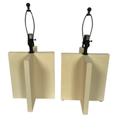 Lampade da tavolo con base a X in stile Jean-Michel Frank, coppia