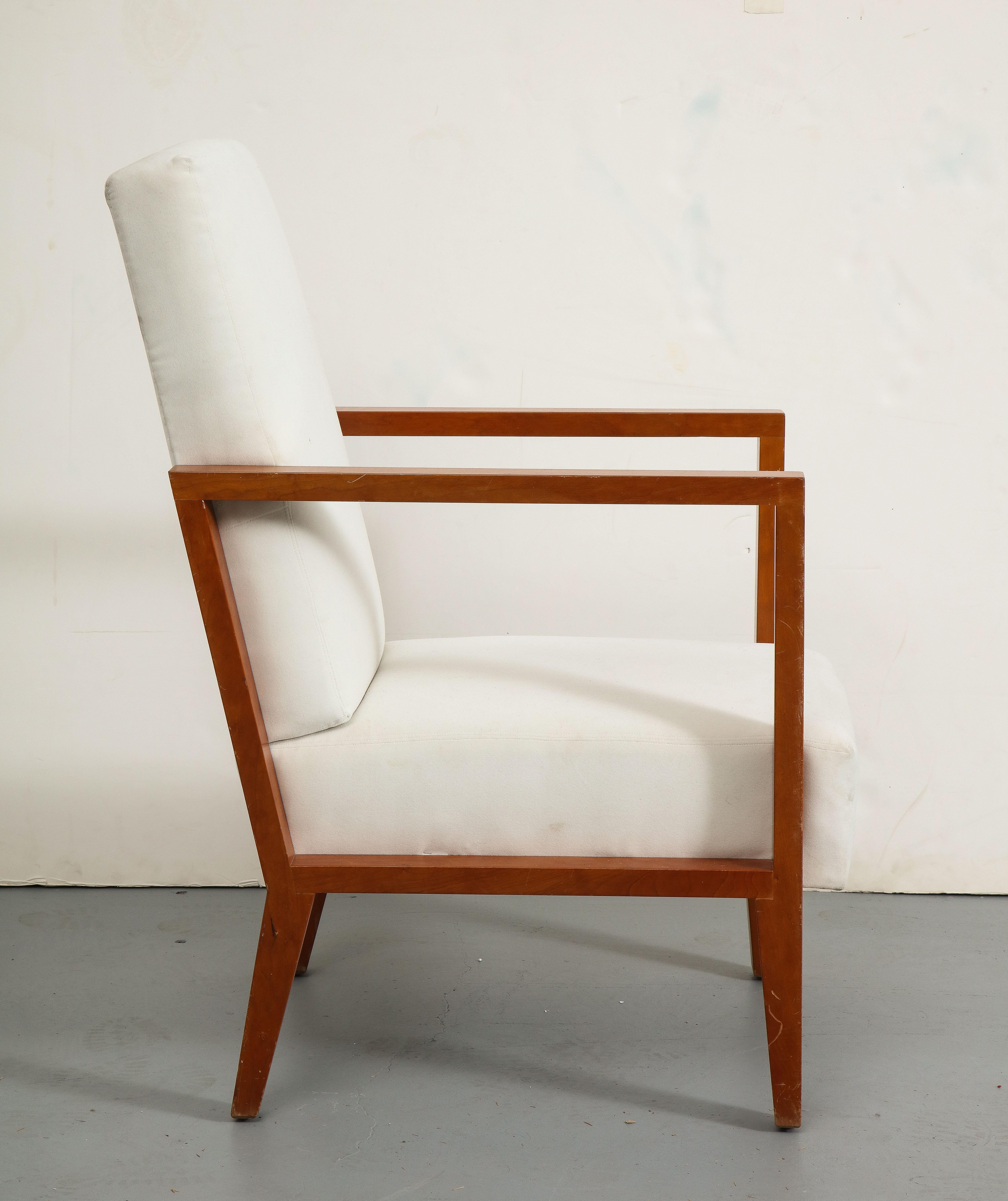 Mid-Century Modern Jean-Michel Frank Style Oak Arm Chair by Niedermaier