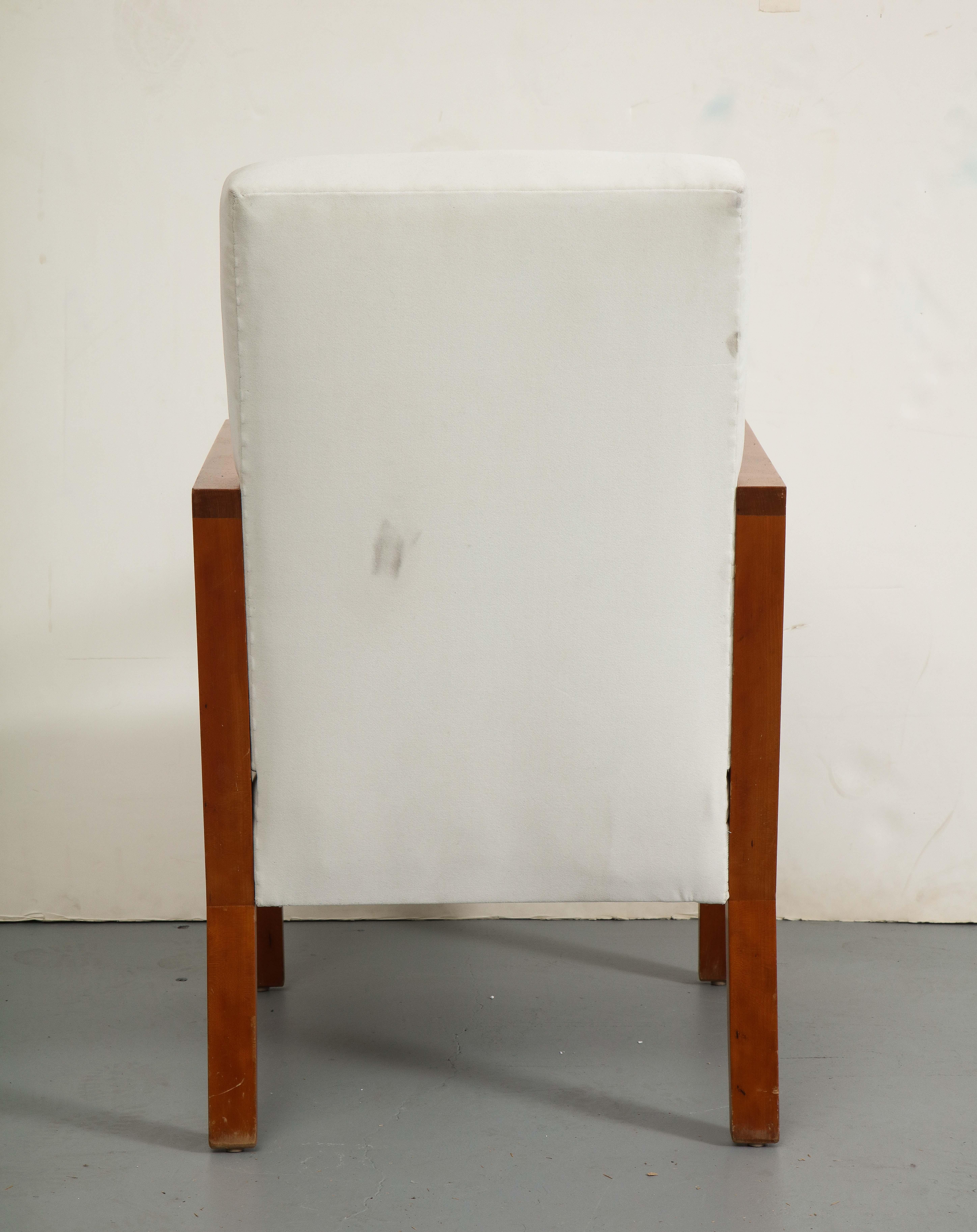 Jean-Michel Frank Style Oak Arm Chair by Niedermaier In Good Condition In Chicago, IL