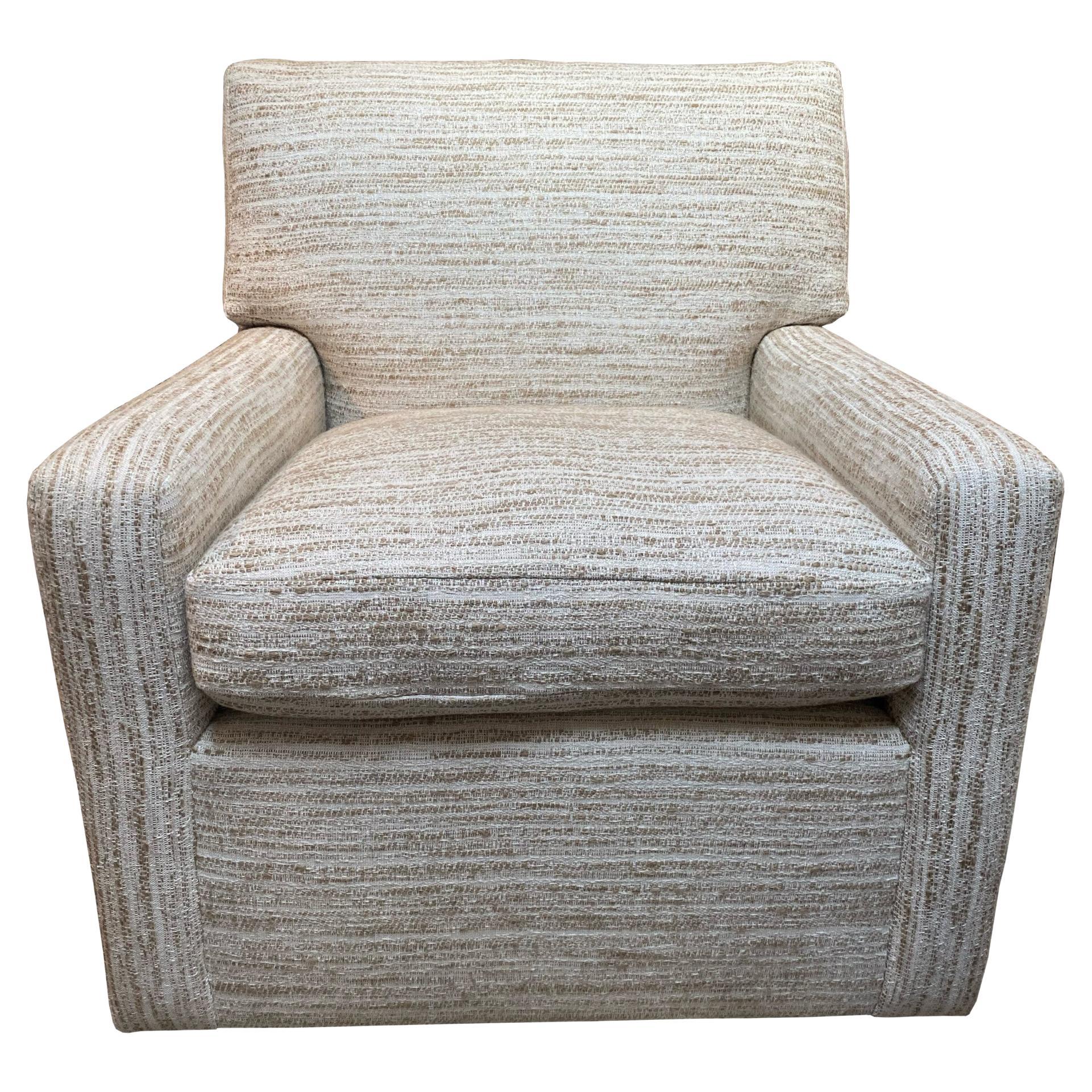 Jean-Michel Frank Style Swivel Chair in a boucle fabric