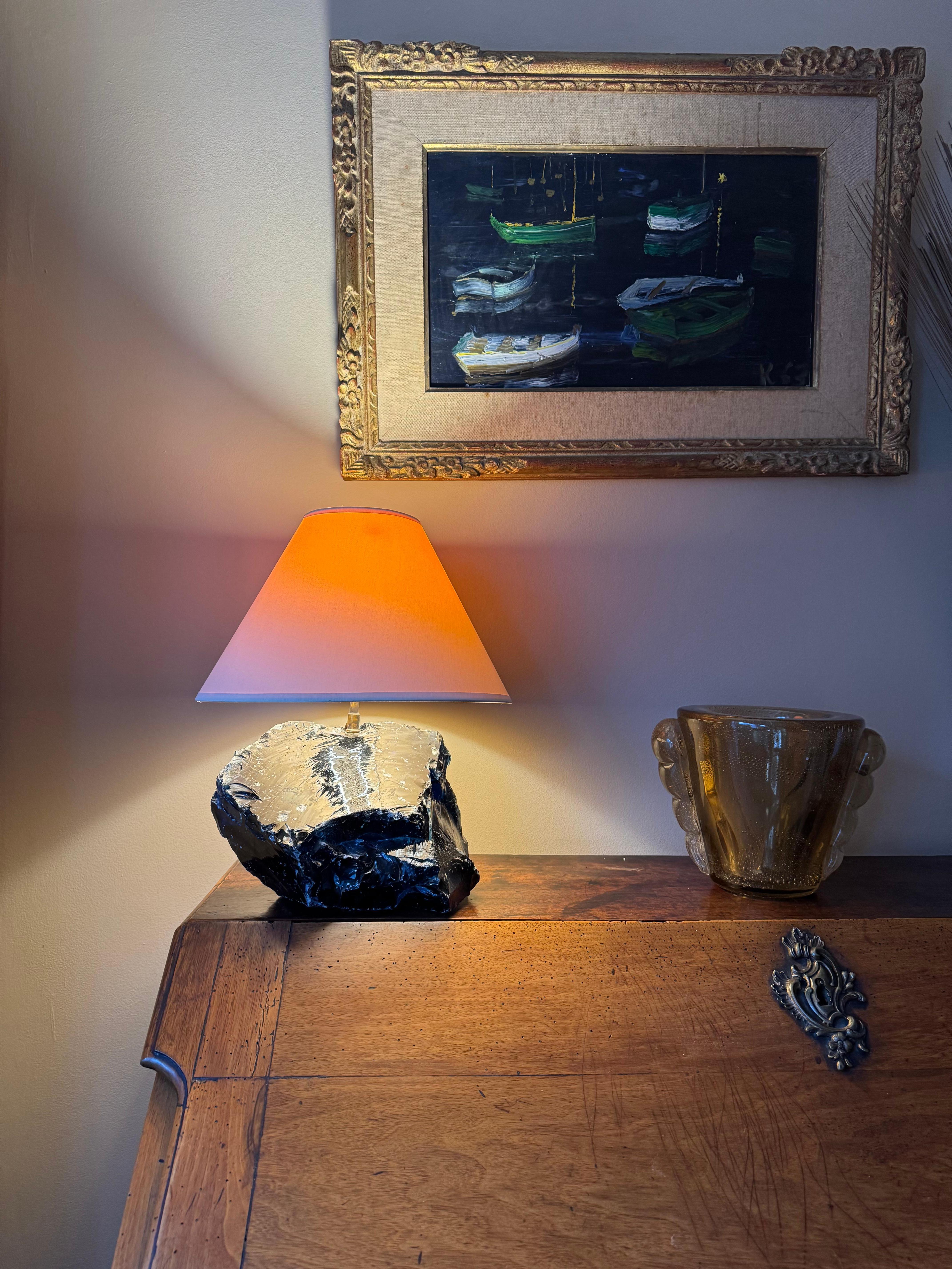 Lámpara de cristal sin pulir estilo Jean-Michel Frank Art Decó en venta