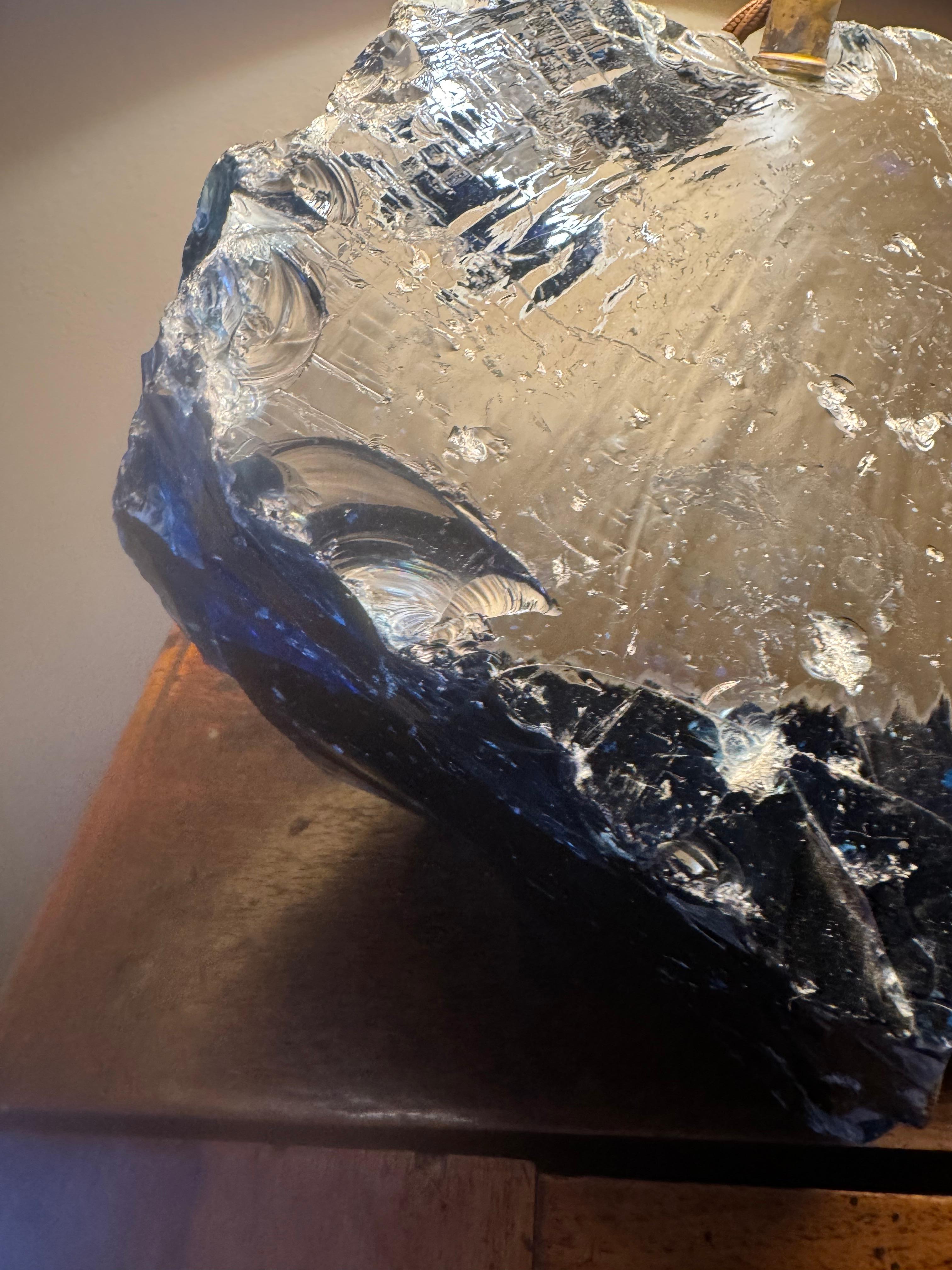 Lámpara de cristal sin pulir estilo Jean-Michel Frank Bronce en venta