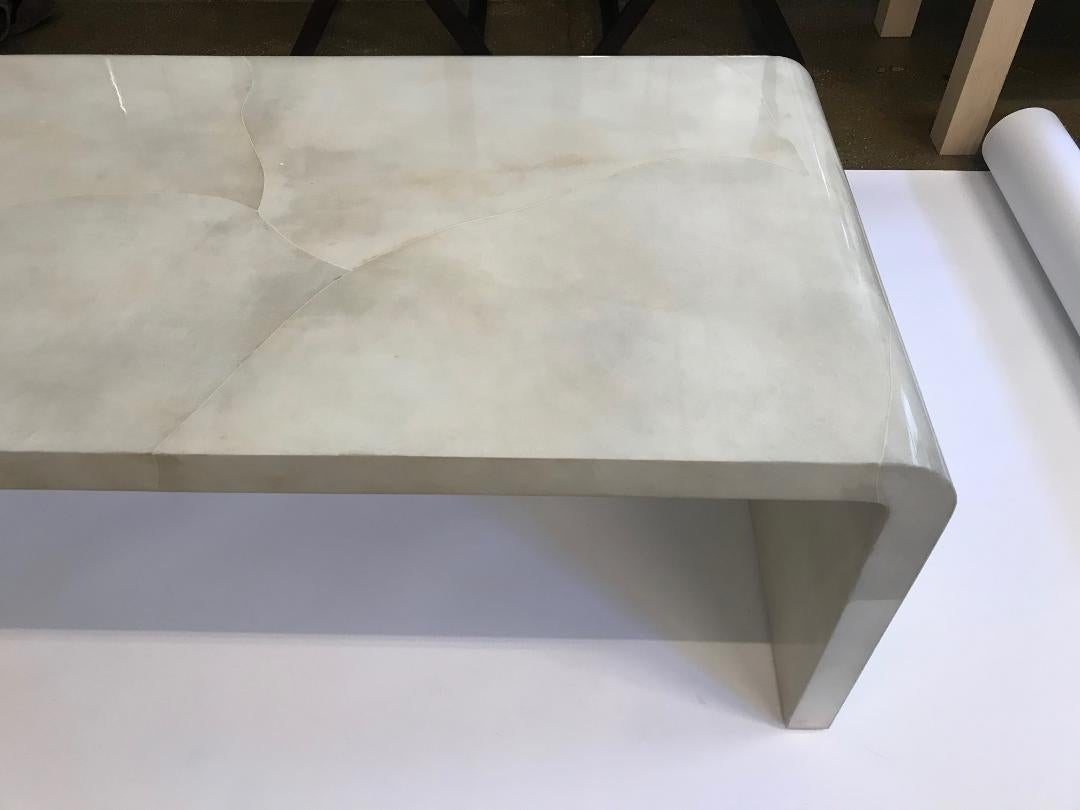 Jean Michel Frank Waterfall Parchment Coffee Table In New Condition For Sale In New York, NY