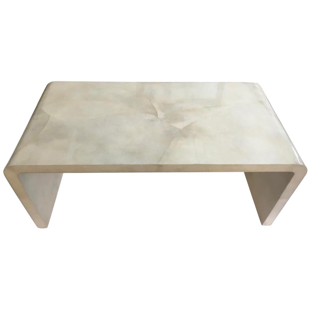 Jean Michel Frank Waterfall Parchment Coffee Table For Sale