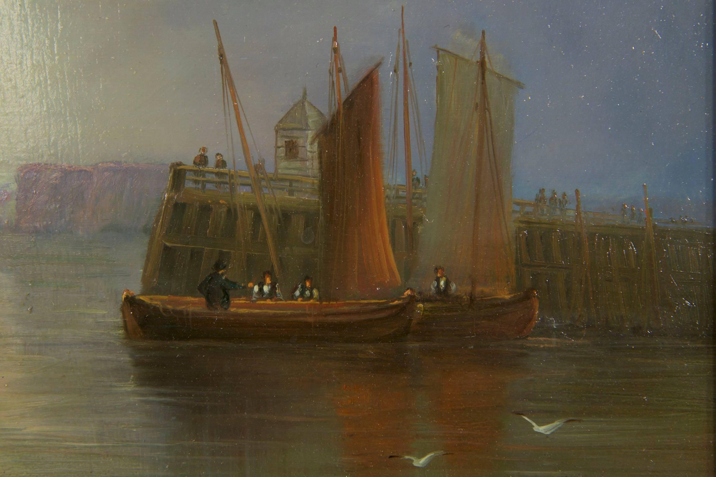 Jean Michel Laurent Painting of Fishing Vessels along Coast 5