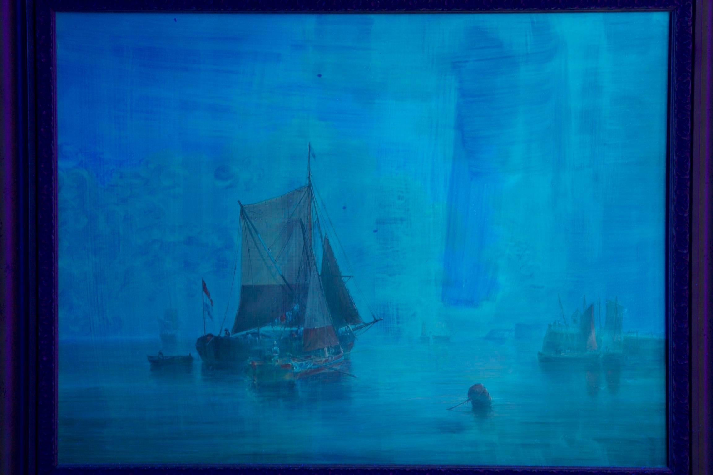 Jean Michel Laurent Painting of Fishing Vessels along Coast 9