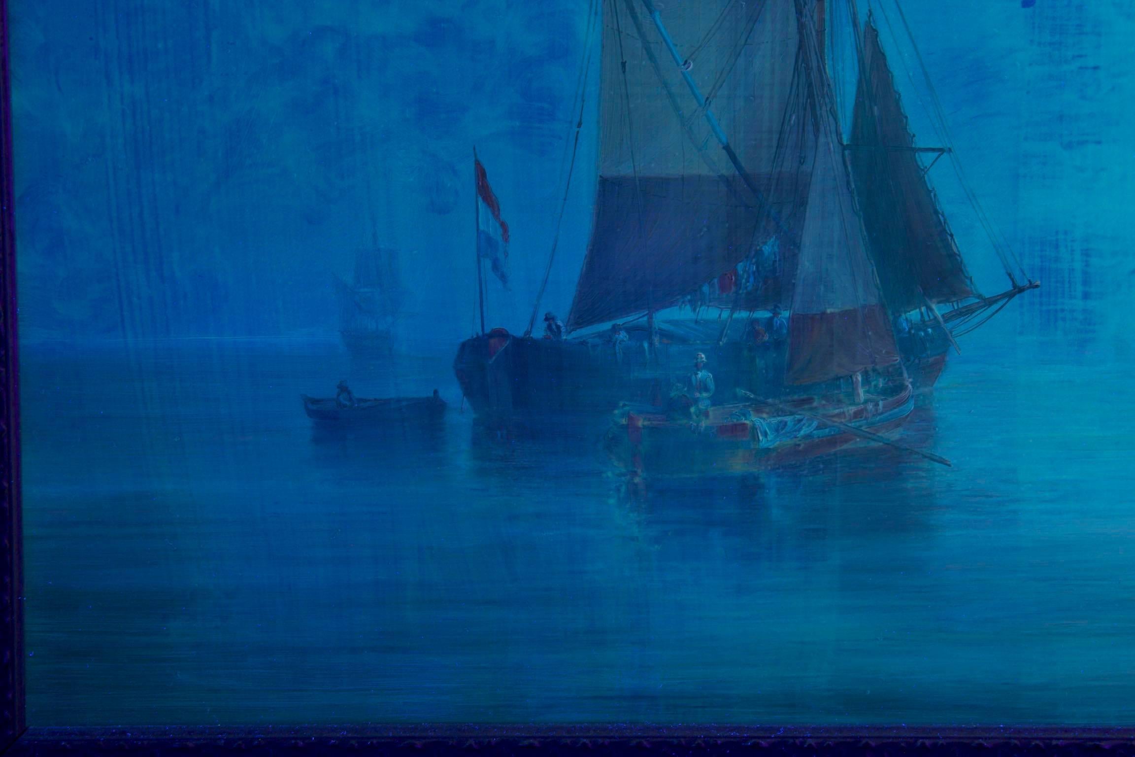 Jean Michel Laurent Painting of Fishing Vessels along Coast 10
