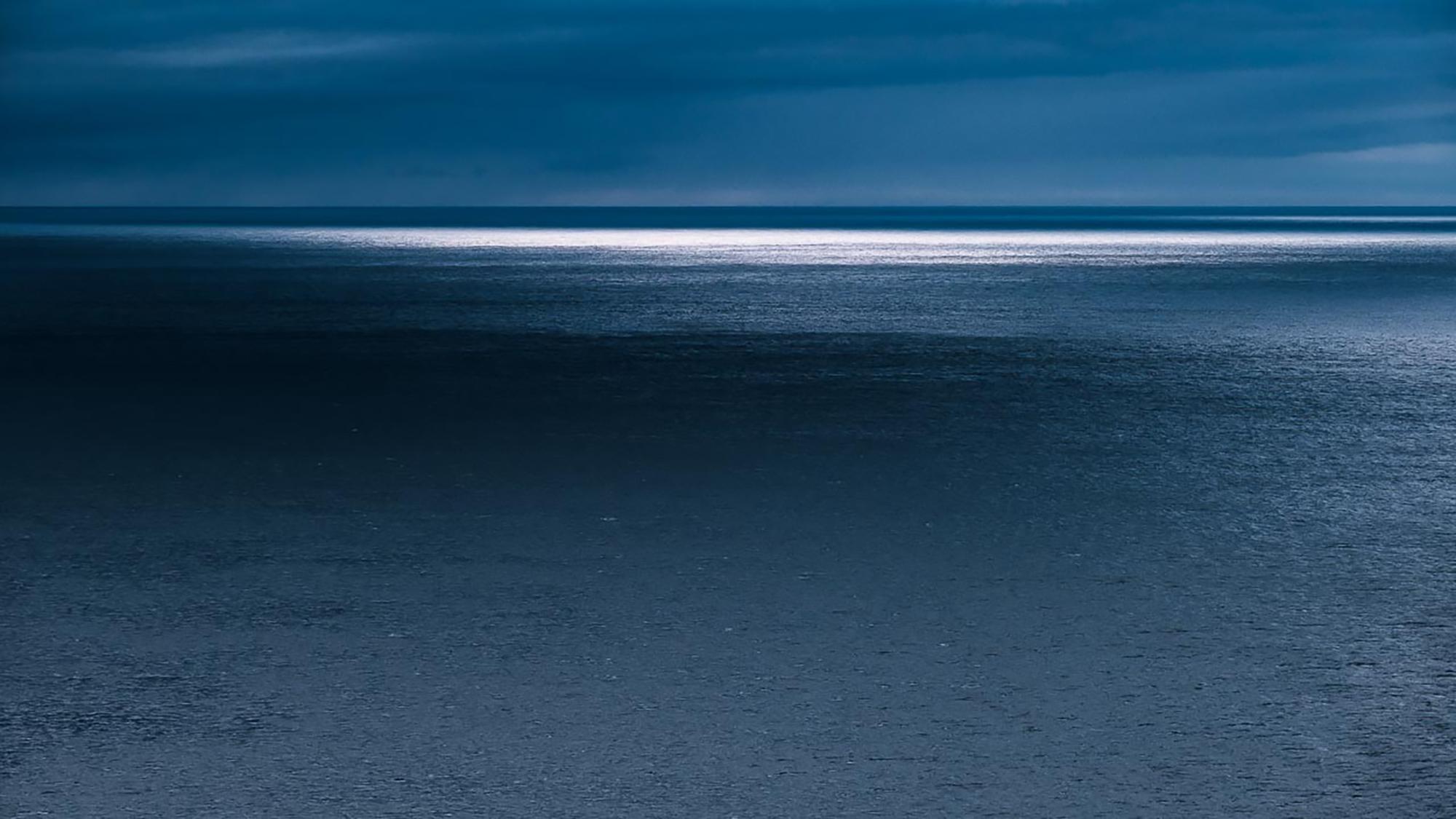 Jean- Michel Lenoir Color Photograph - Cobalt - a minimalist sea horizon landscape by french Photographer JM Lenoir