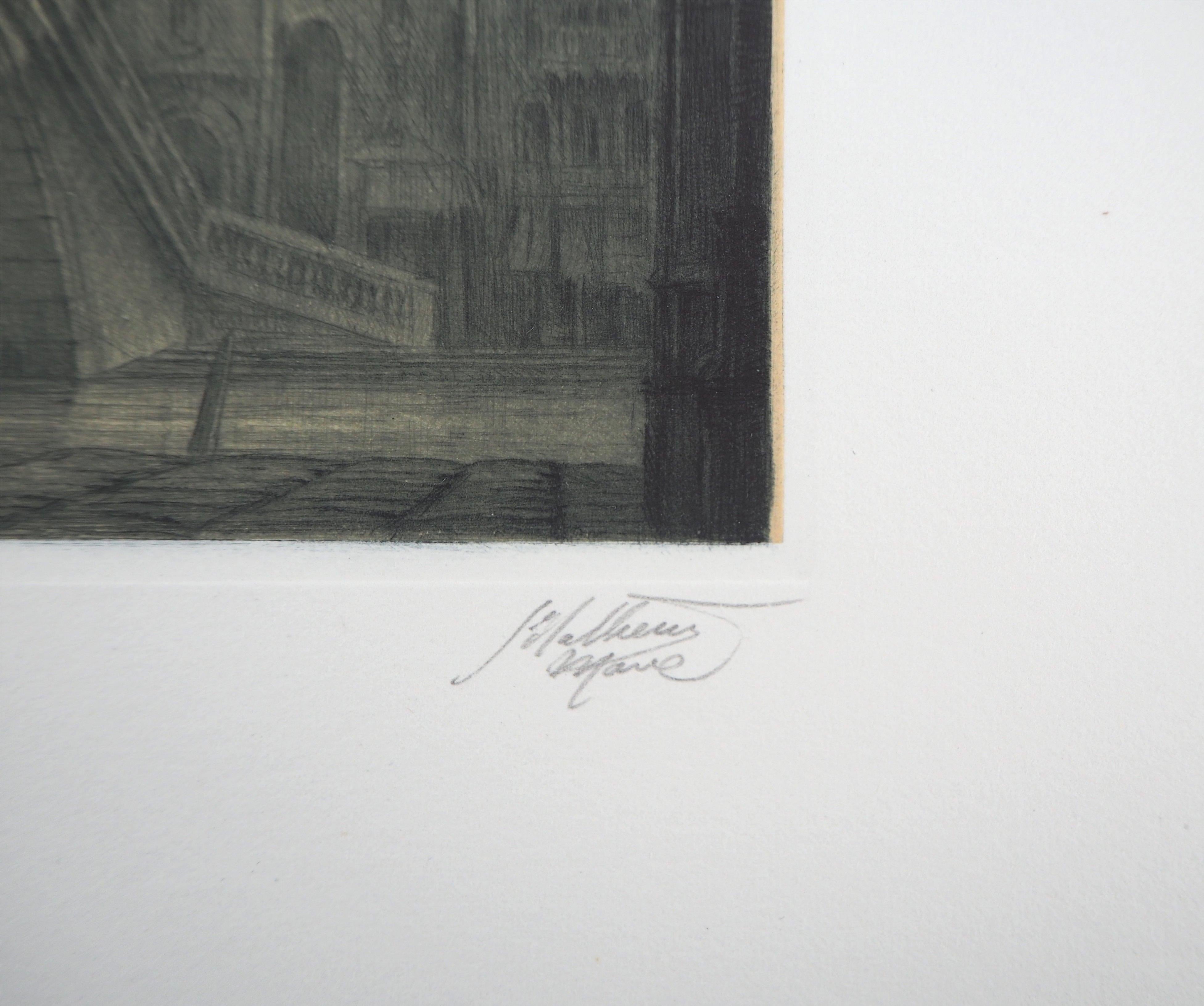 Rialto Bridge, Venise - Original Handsigned Etching - Print by Jean Michel Mathieux-Marie