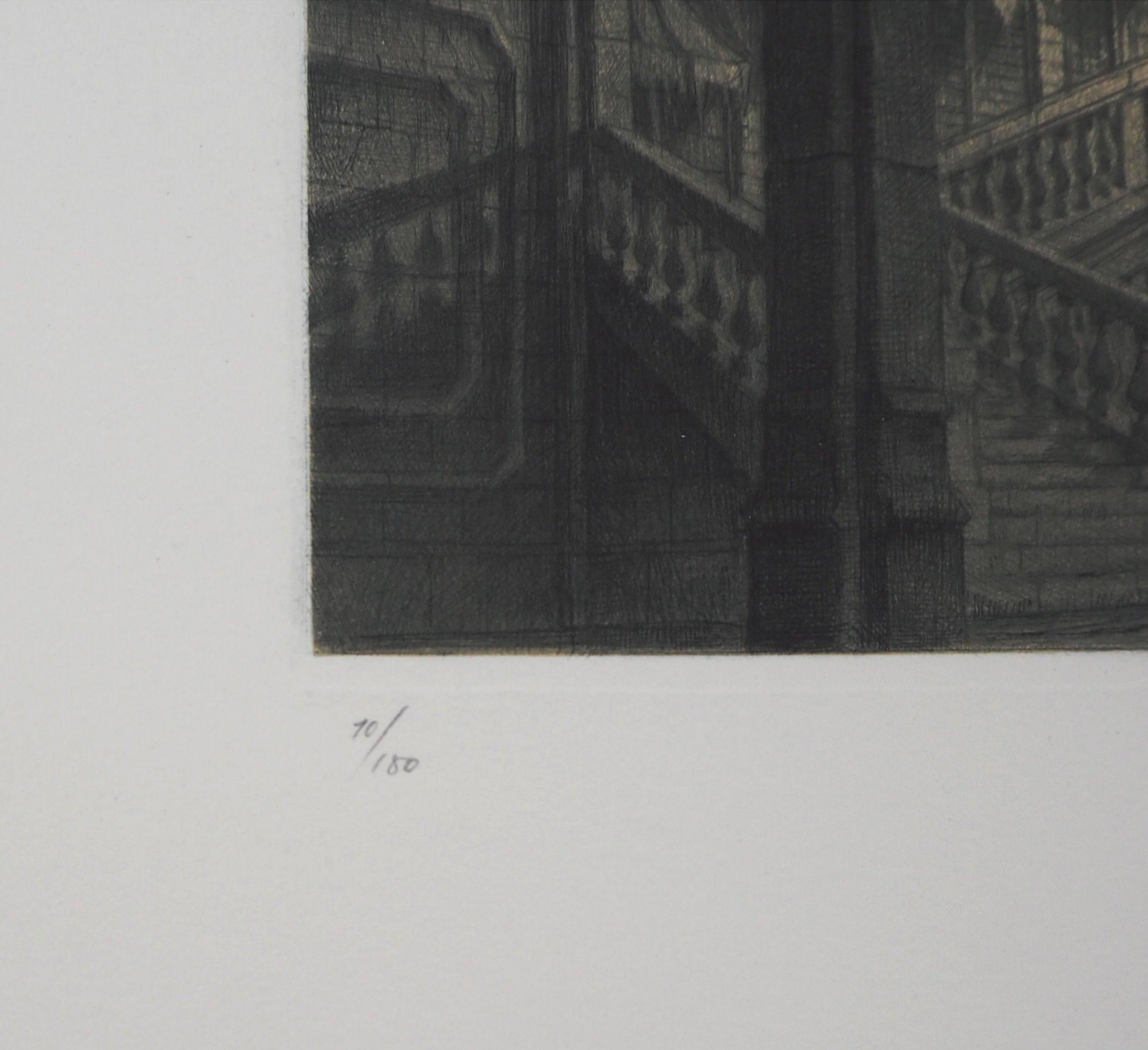 Jean Michel Mathieux-Marie
Rialto Bridge, Venise

Original drypoint etching
Handsigned in pencil
On vellum, 28,5 x 38 cm (c. 11,2 x 14,9 inch)
Numbered /100 copies

Excellent condition