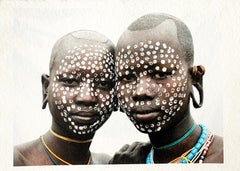 Painted Faces, Tribal Women Ethiopia, Africa, Photography on Japanese Paper 