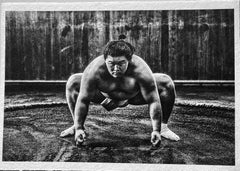 Sumo, Tokyo, Japon, photographie de portrait contemporain sur papier japonais fait à la main