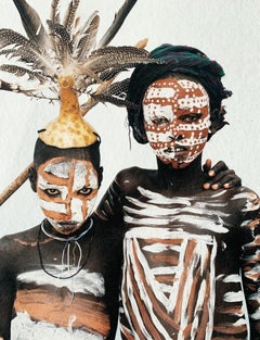 Two Hats, Tribal Children Ethiopia, Africa, Photo on Japanese Paper Limited Ed