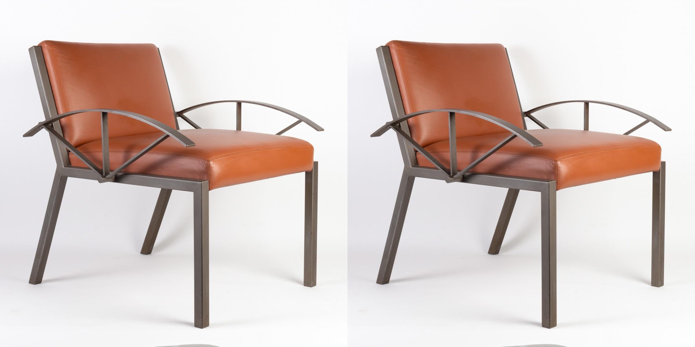 Mid-Century Modern Jean-Michelle Wilmotte, 1956-1989, 2 Armchairs and 4 Chairs