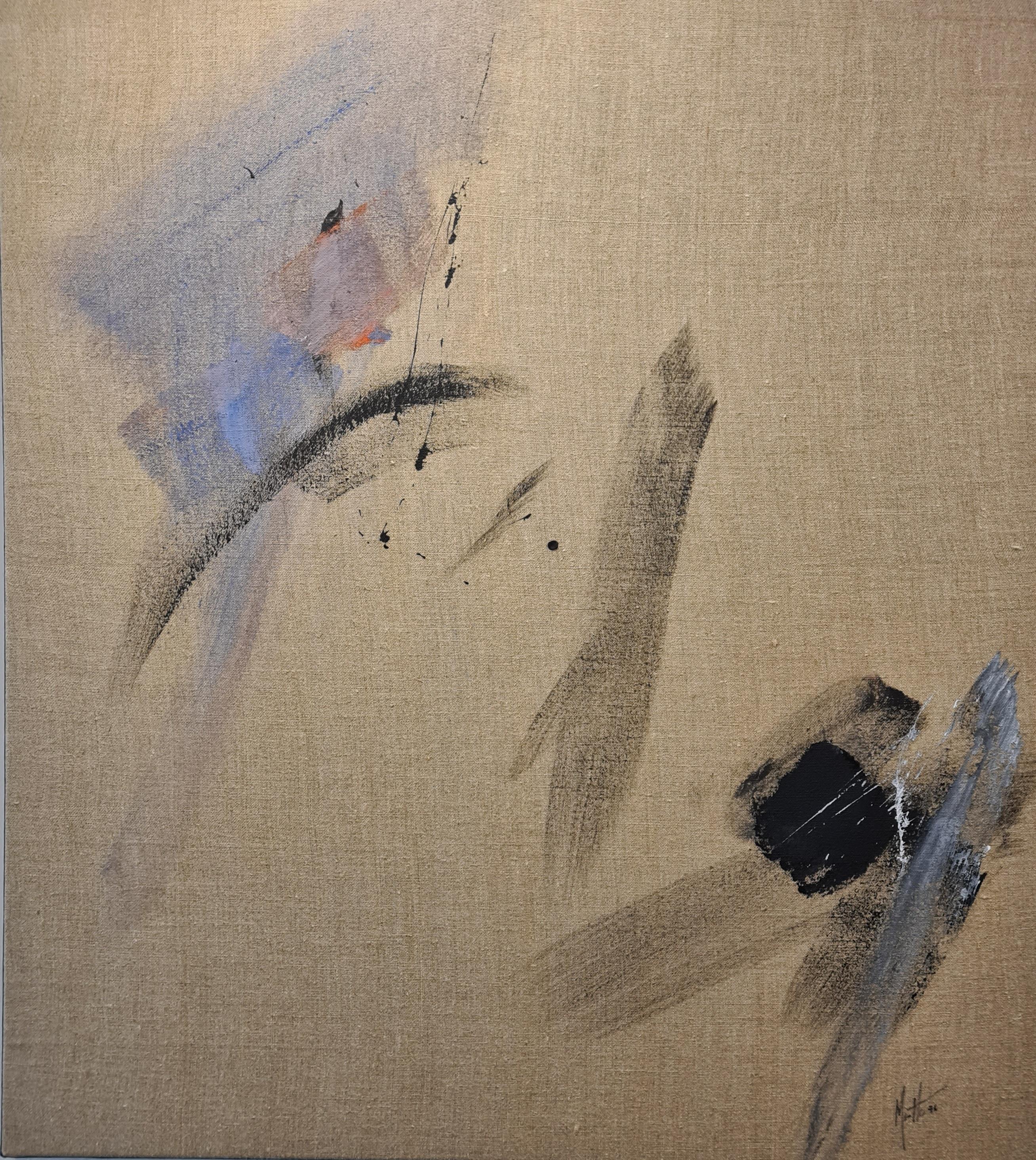 Abstract Painting Jean Miotte - Abstraction lyrique 1, grande peinture expressionniste abstraite unique sur toile