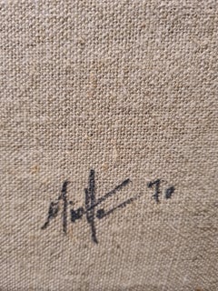Lyrical-Abstraktion 3, Einzigartiges, großformatiges Werk auf Leinwand aus der Mitte des Jahrhunderts