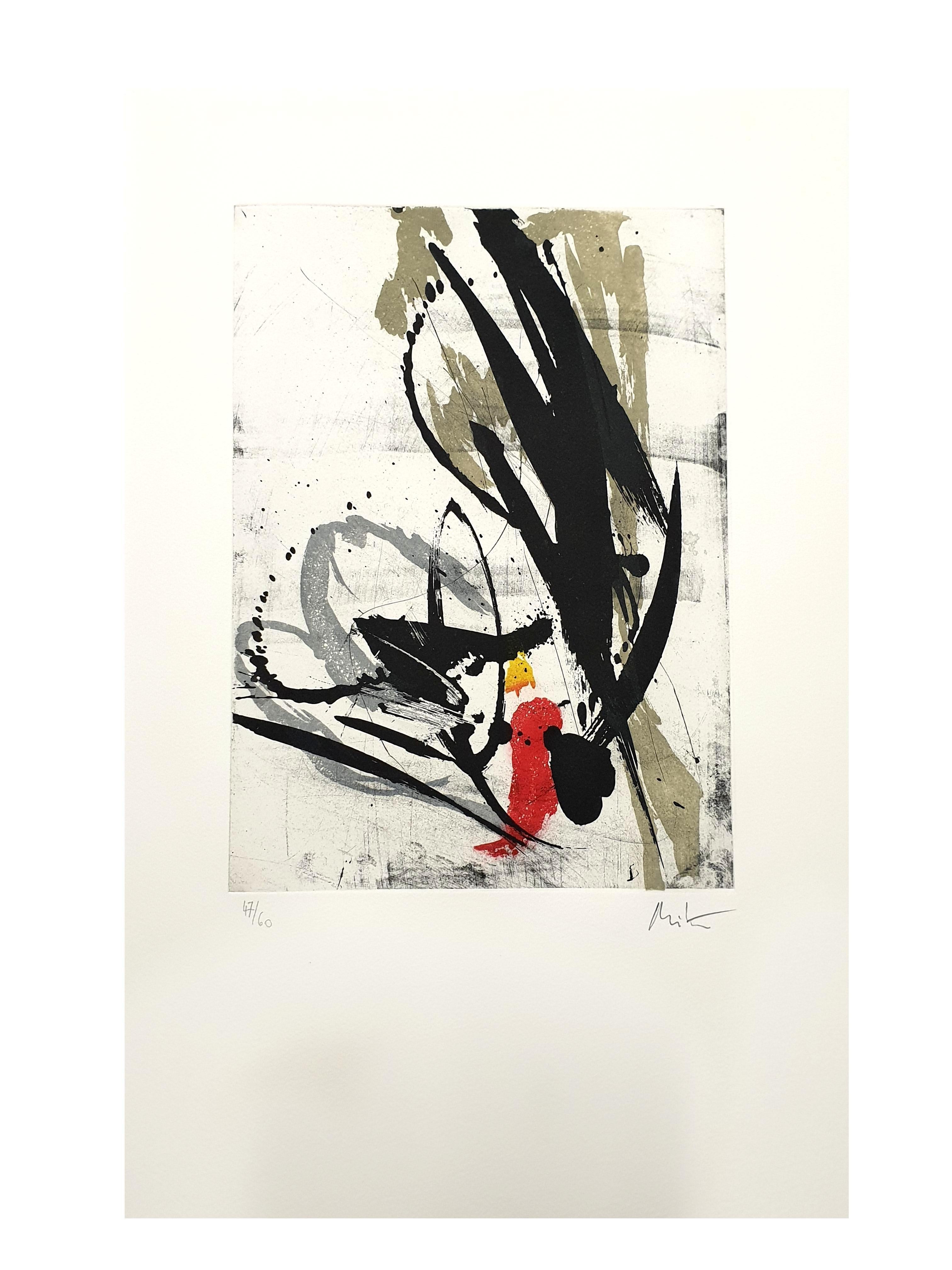 Jean Miotte - Composition abstraite - Gravure originale signée en vente 1