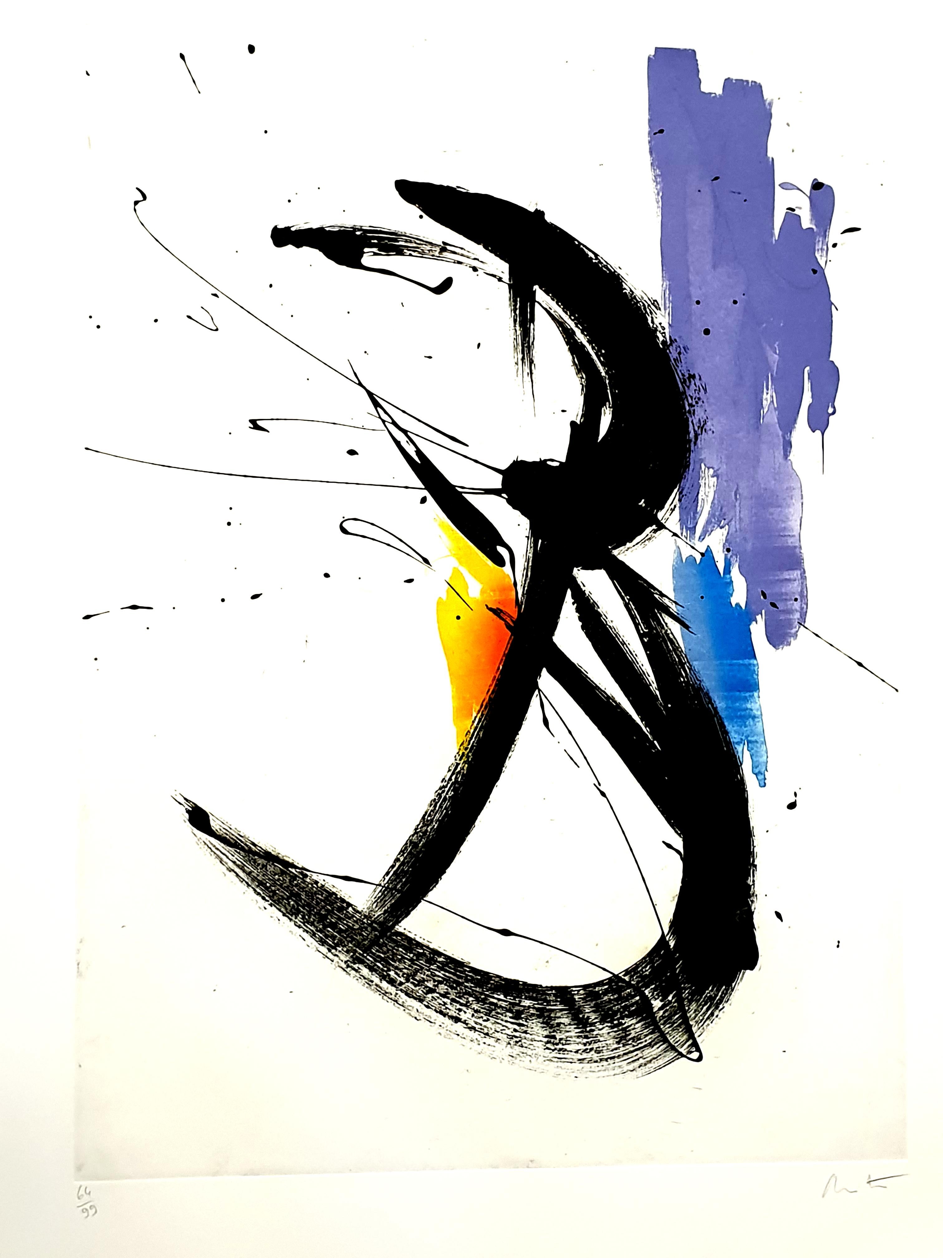 Jean Miotte - Composizione astratta - Litografia originale firmata