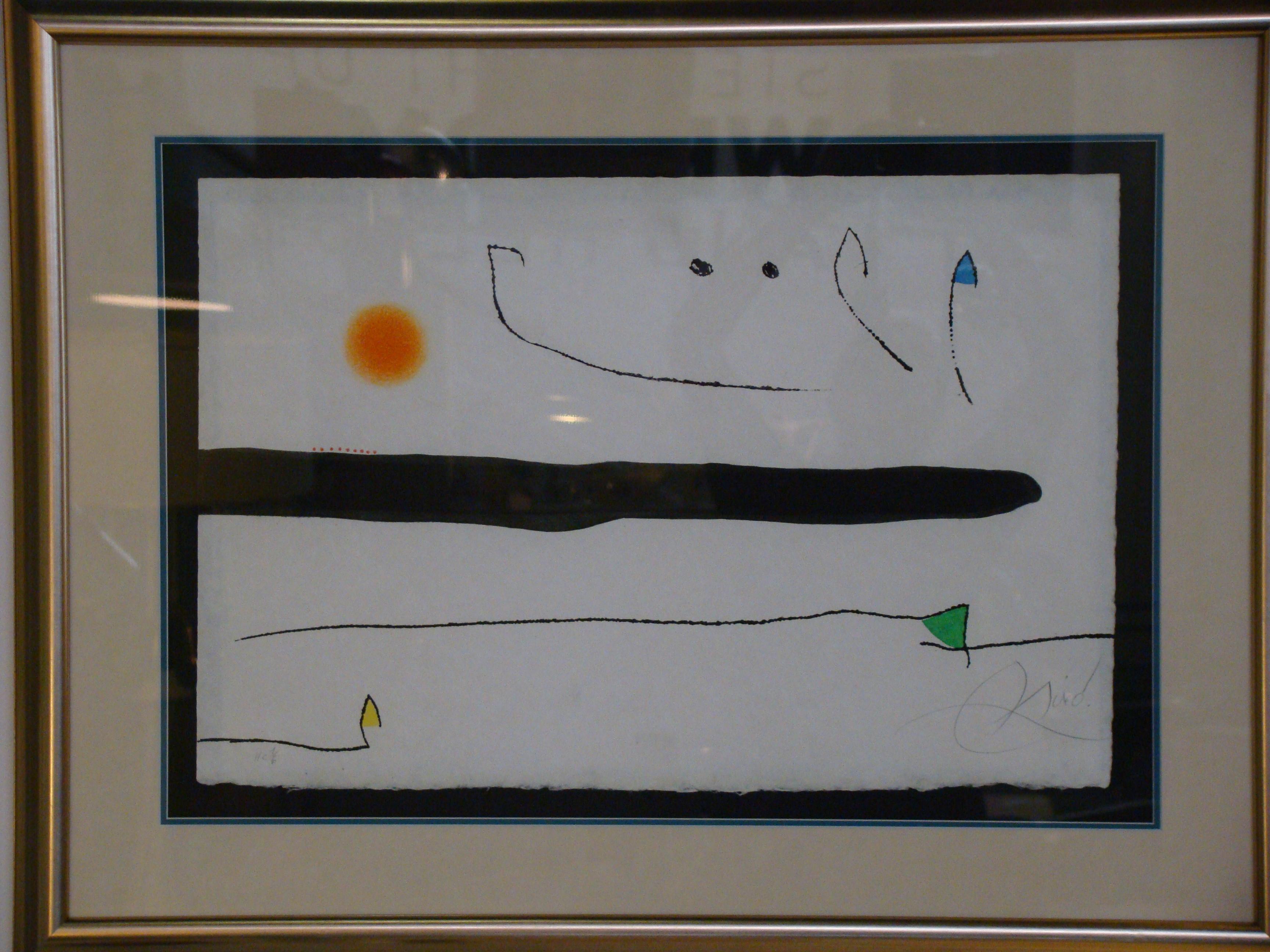 Spanish Jean Miro Spain Lithographic Aquatint, Signed, Very Limited Edition For Sale