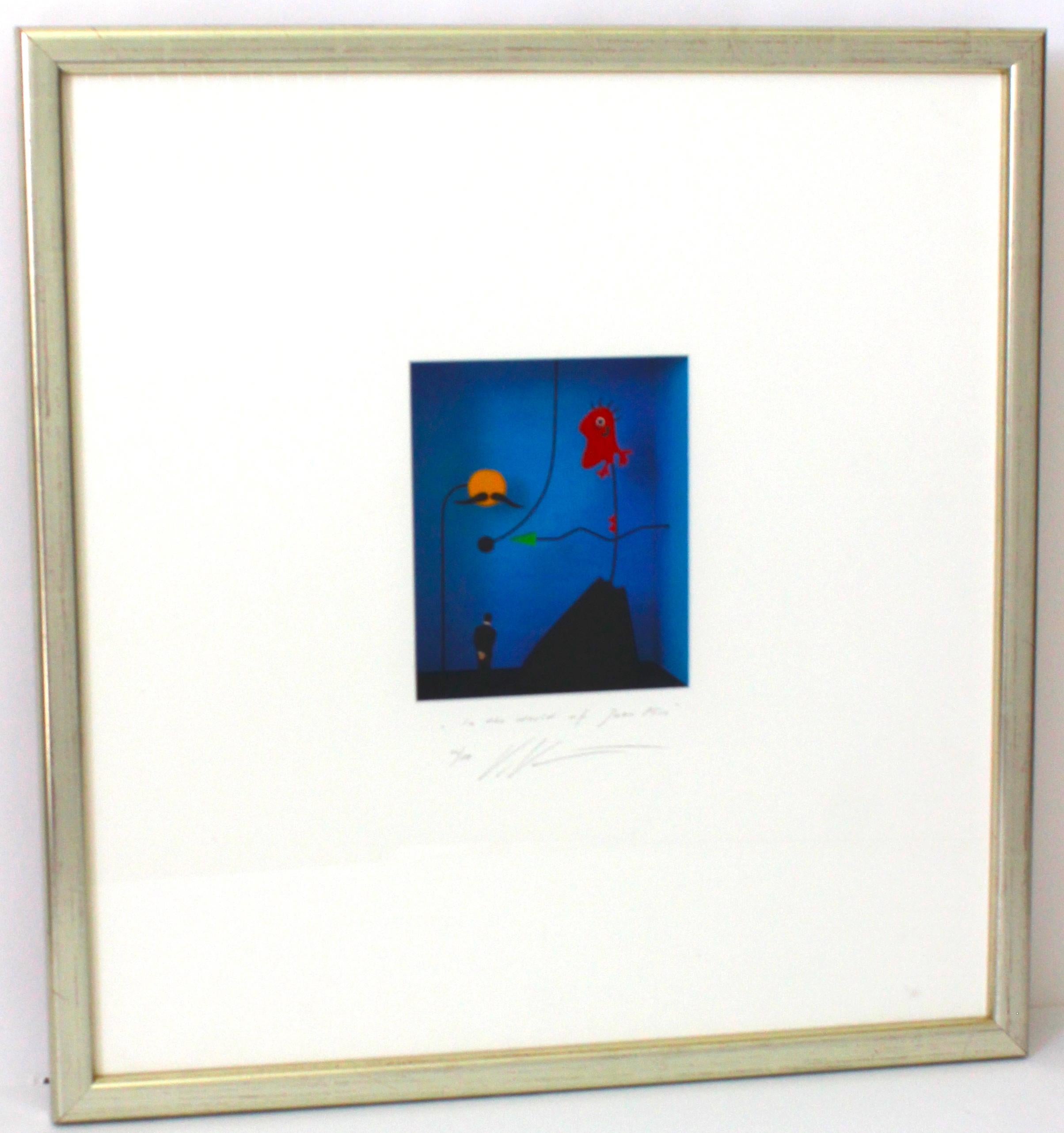 This stylish a mod shadow box creation by Volker Kuhn will capture your imagination with its size and form.

Artist: Volker Kuhn, German b. 1948

Title: In the World of Jean Miro

Edition: 42/150

Circa: 1970s

Note: Shadow box measures
