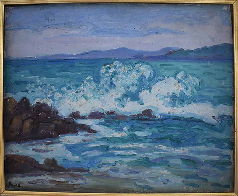 La vague, 1948 - Painting de JEAN MIROSLAW PESKE