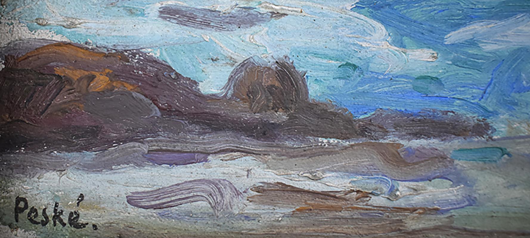 La vague, 1948 - Post-impressionnisme Painting par JEAN MIROSLAW PESKE