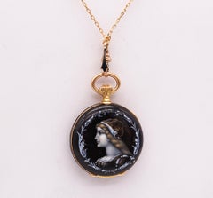 Jean-Moïse Badollet Co. 1886 Geneva Hunter Pocket Watch In 18Kt Gold With Enamel