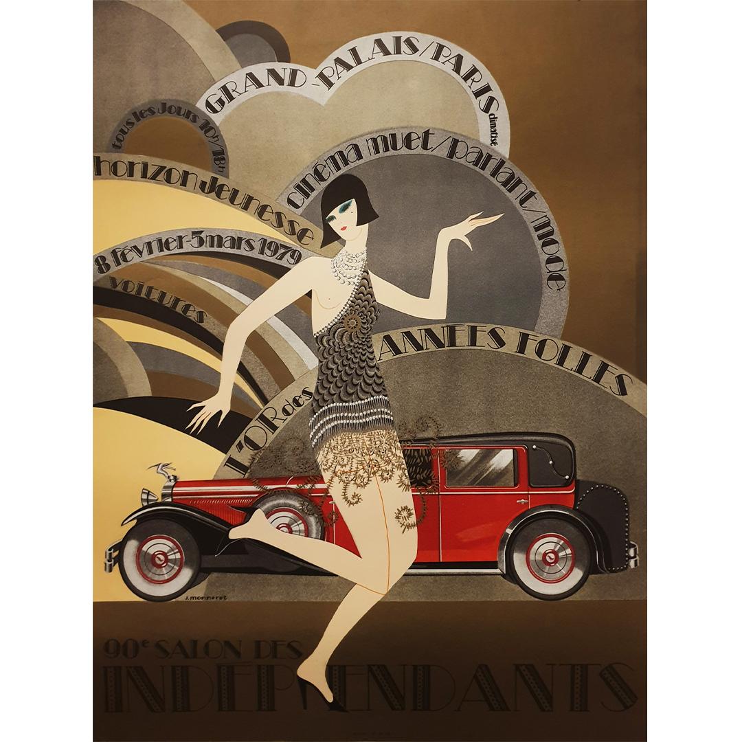 1979 Art Deco poster designed by Monneret fot the 90th des indépendants - Print by Jean Monneret