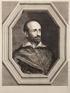 Antique Portrait du Cardinal Guido, Heliogravure by Jean Morin