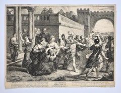 Les Adieux d'Hector d'Andromaque  - Etching by Jean Moyreau - 18th Century