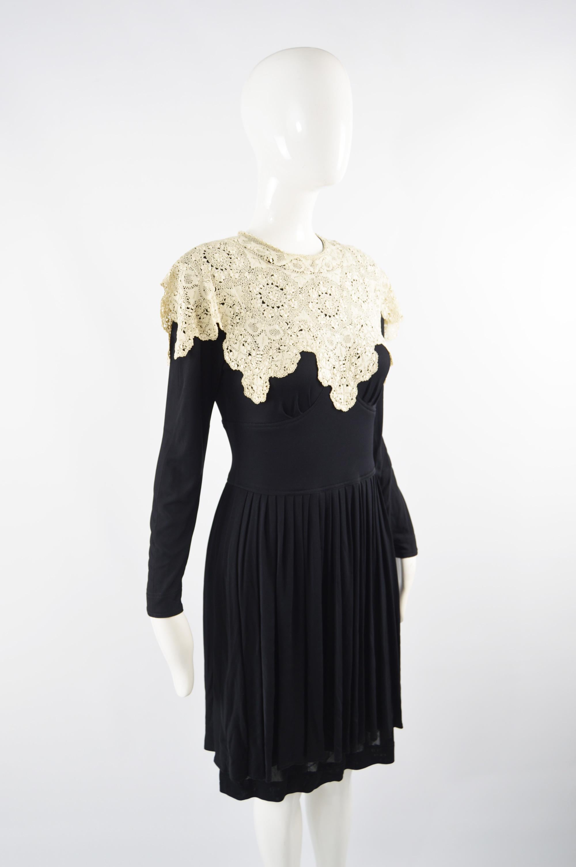 Jean Muir 1970s Black Jersey Dress 1