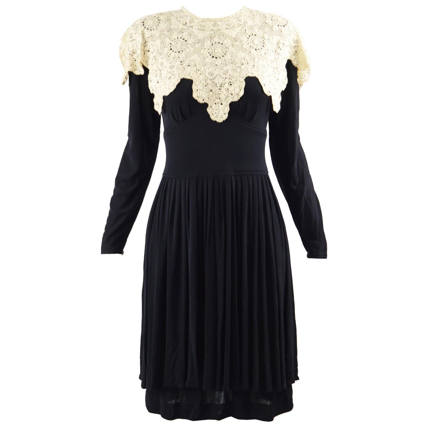 Jean Muir 1970s Black Jersey Dress