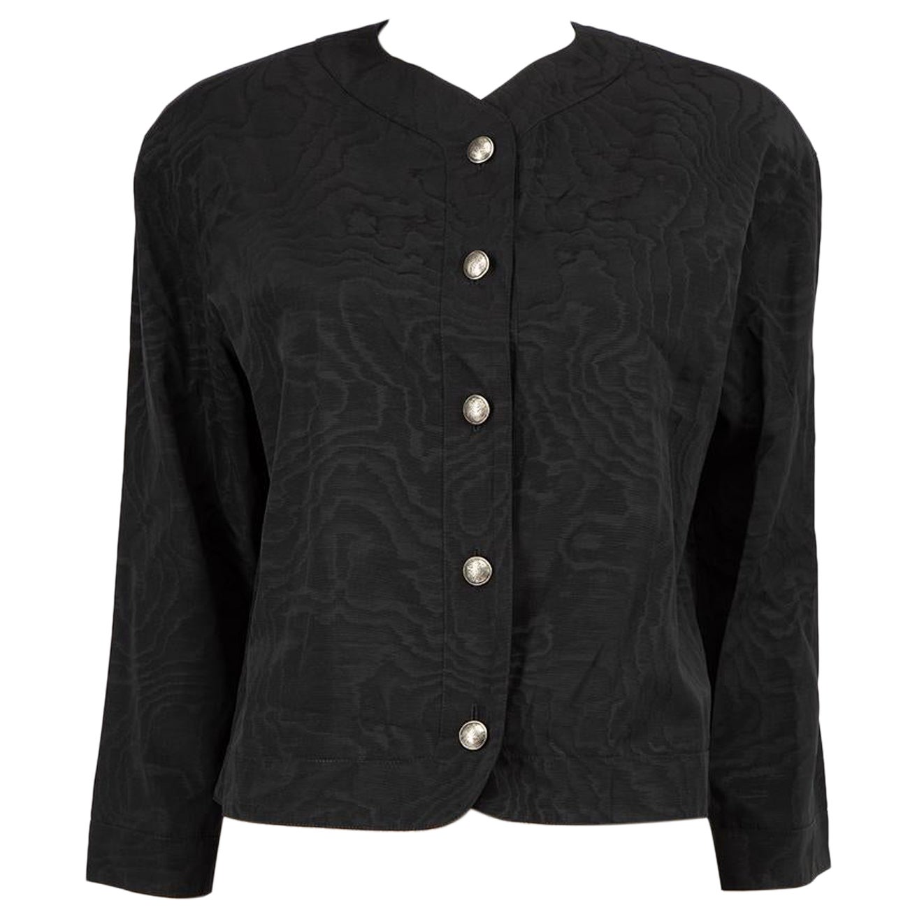 Jean Muir Camisa negra abotonada Talla M en venta