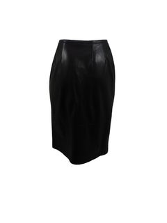 Jean Muir Black Leather Skirt