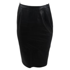 Jean Muir Black Leather Skirt