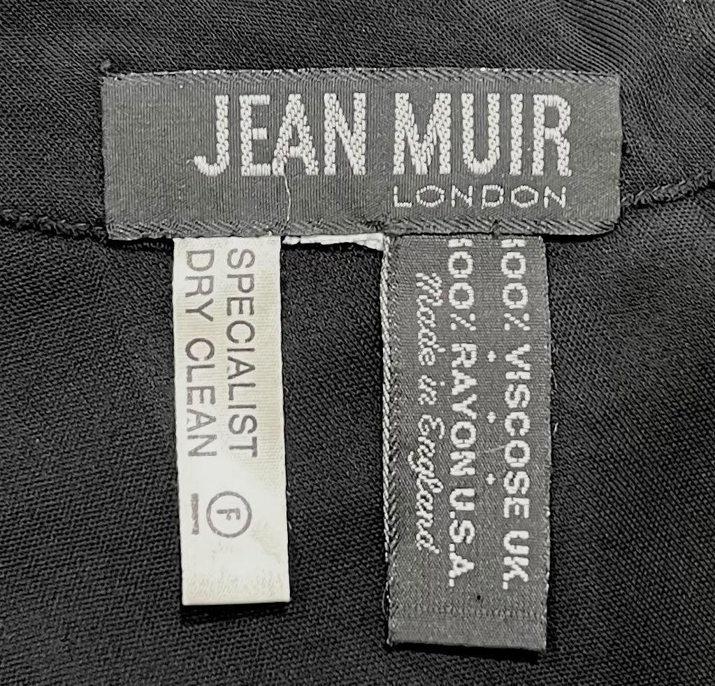 Jean Muir Black Rayon Jersey Sequin V-Neck Maxi Dress, 1970 Excellent état - En vente à Los Angeles, CA