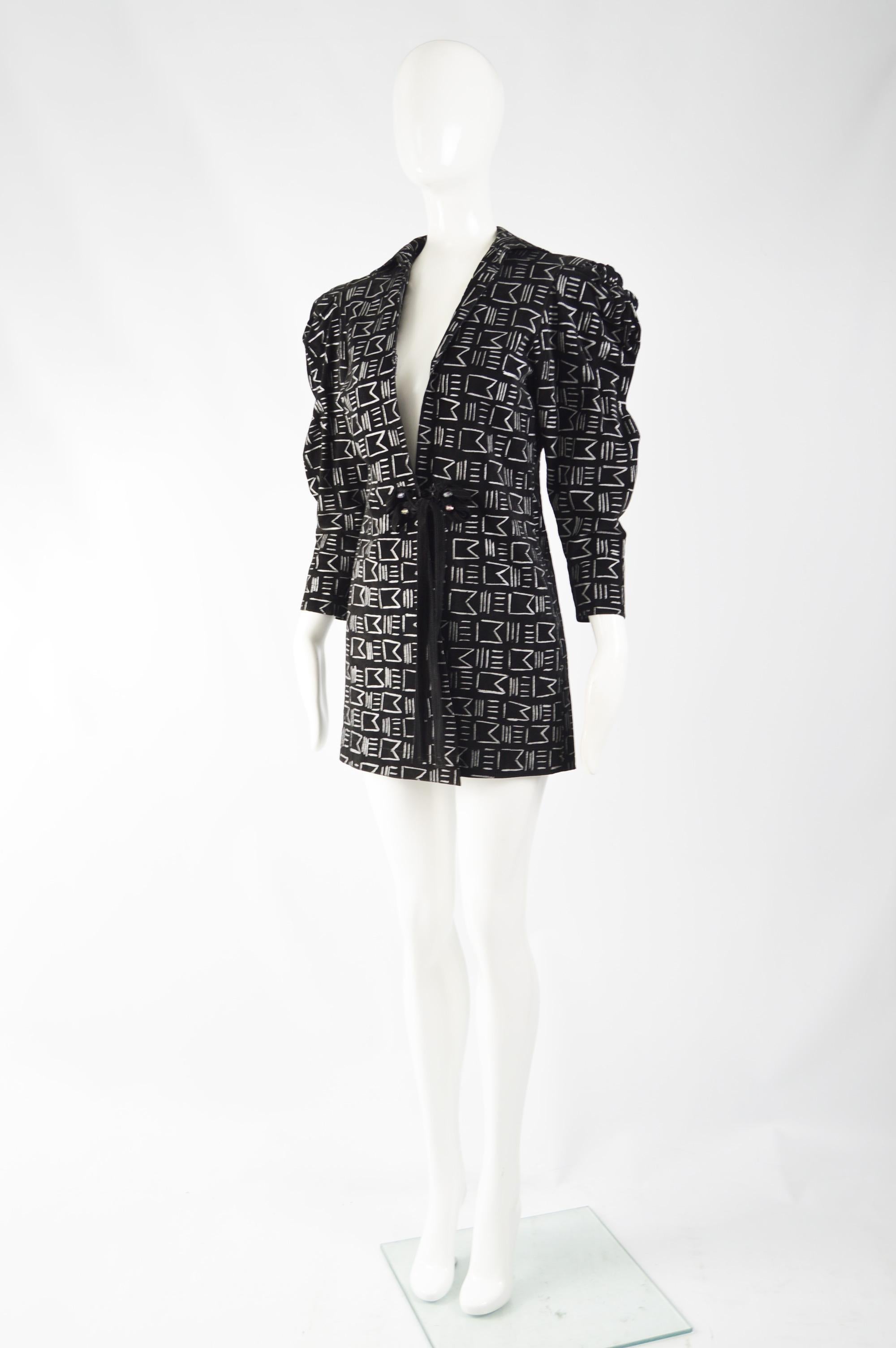 Women's Jean Muir Black Suede Architectural Sleeve Vintage Jacket
