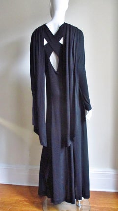 Jean Muir Cut out Maxi Dress 1970s