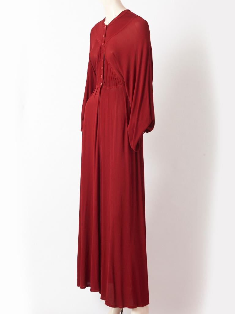 Red Jean Muir Early 70's Maxi Dress
