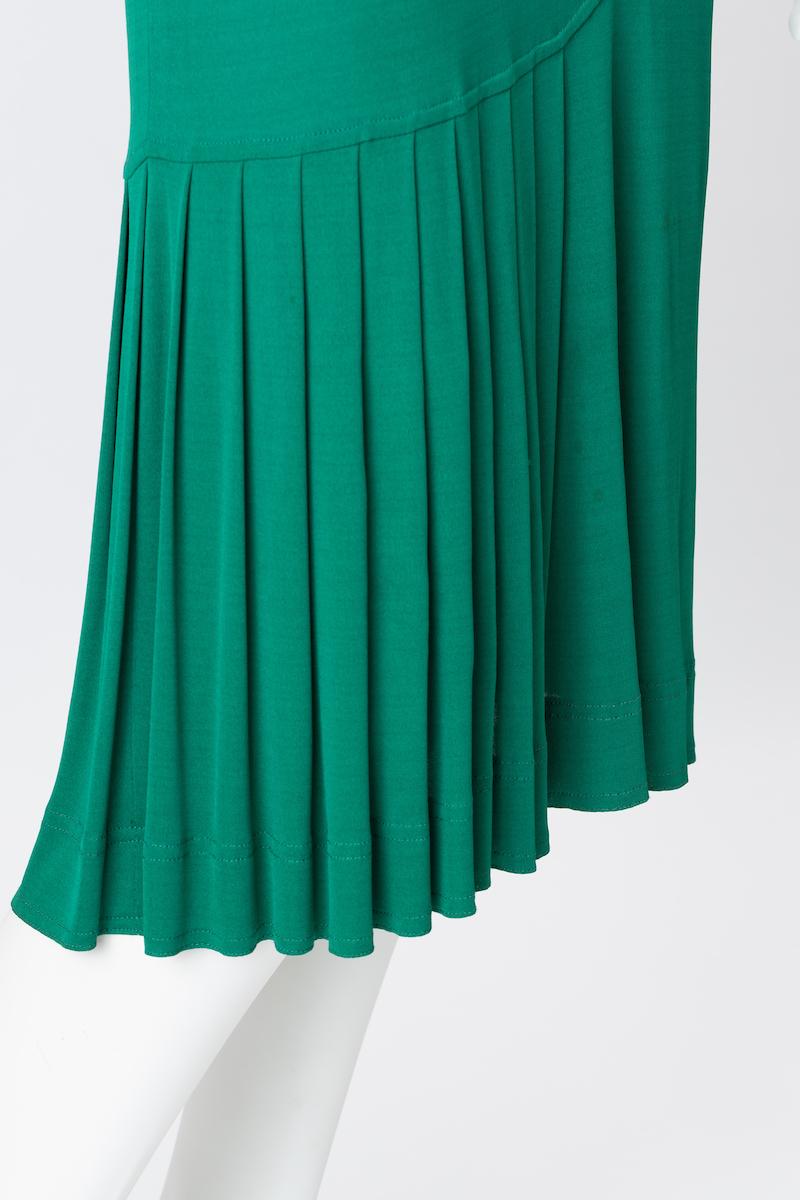 Jean Muir Emerald Green Viscose Jersey Cocktail Dress For Sale 5