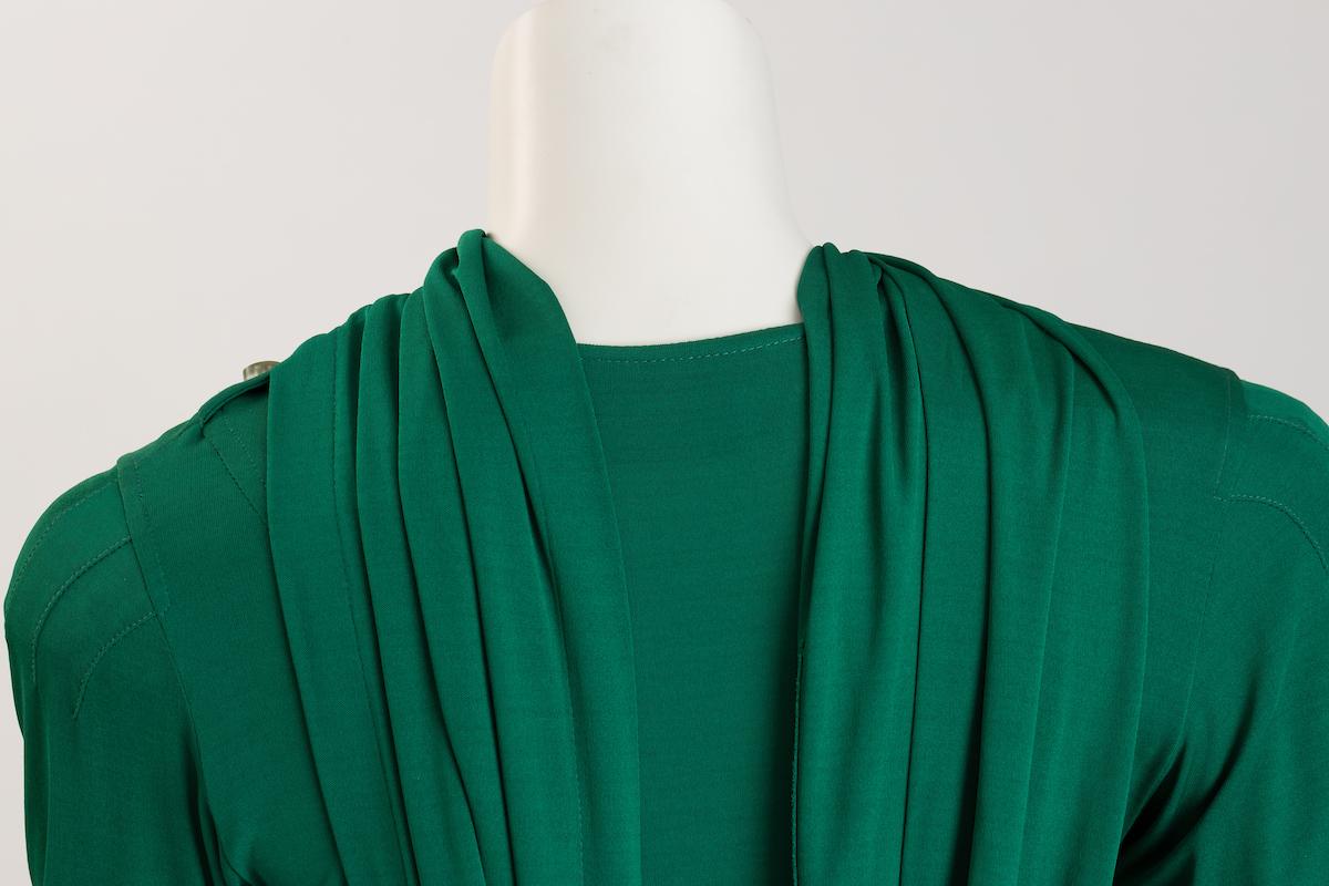 Jean Muir Emerald Green Viscose Jersey Cocktail Dress For Sale 9