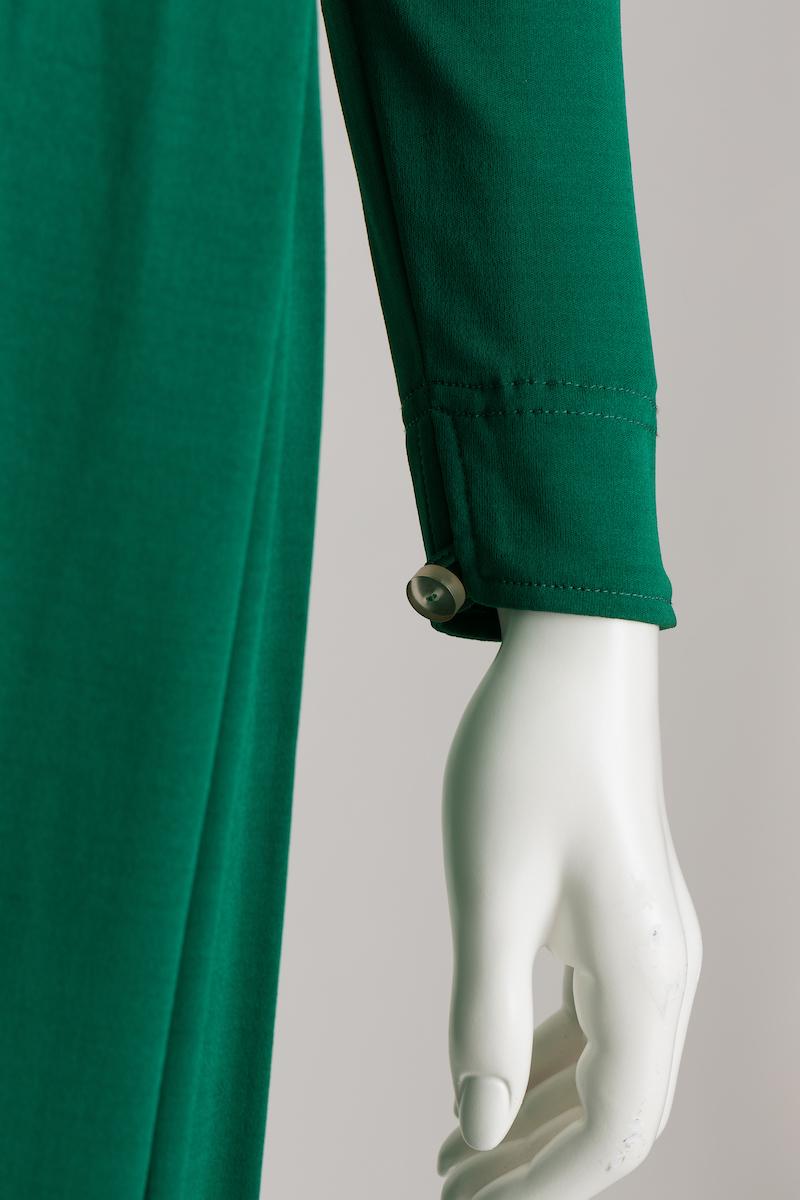 Jean Muir Smaragdgrünes Cocktailkleid aus Viskosejersey im Angebot 14
