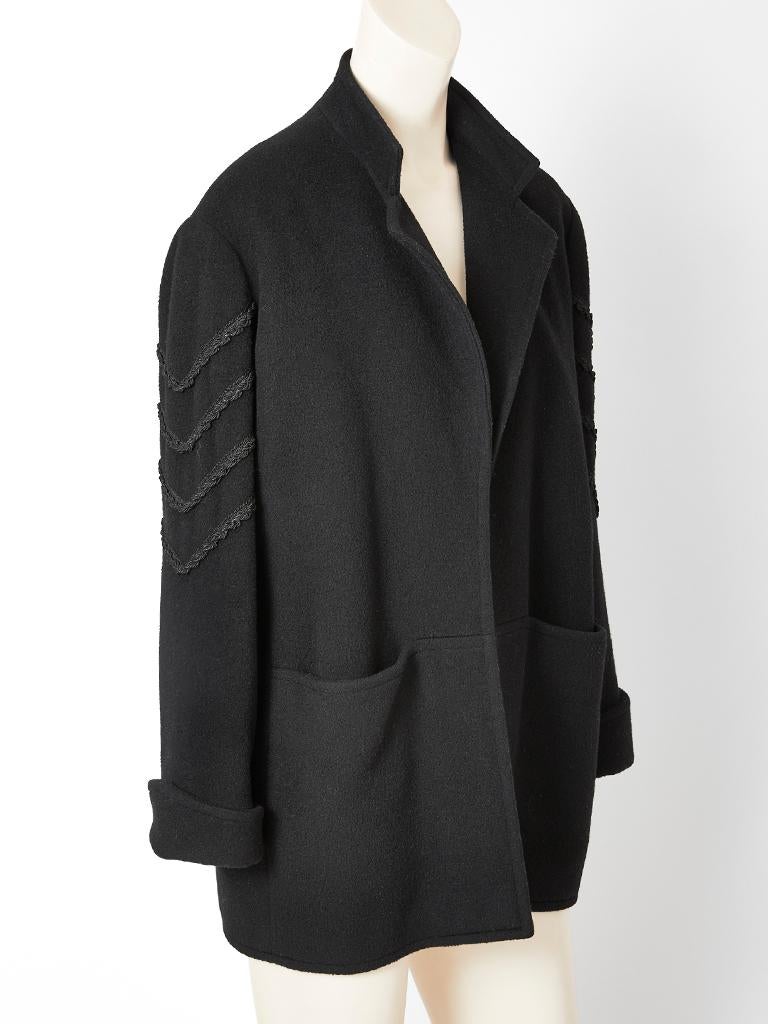 Black Jean Muir Jacket with Passementerie Sleeve Detail