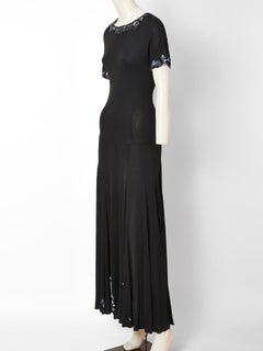Jean Muir Jersey Maxi Dress with Sequined Embellishment